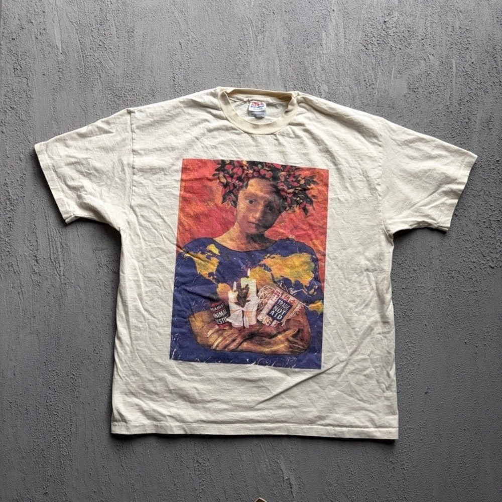 Vintage The Body Shop Shirt XL White 1990s William Wordsworth Nature Quote